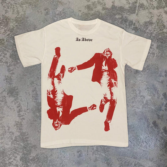 Camiseta de manga corta con estilo callejero, informal, divertida y con gráficos