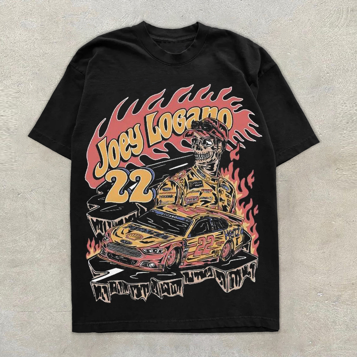 Camiseta extragrande con estampado gráfico de estilo callejero estilizado