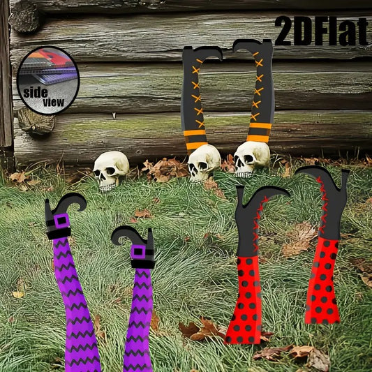 6pcs Halloween Witch Legs Yard Stakes