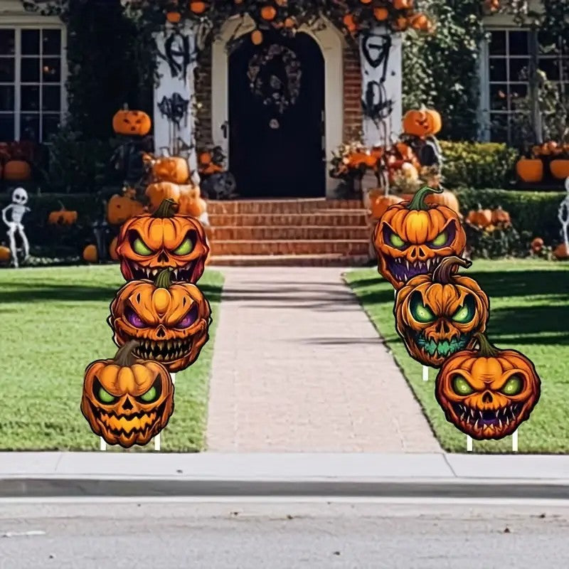 6pcs Halloween Plastic Yard Decorations Set