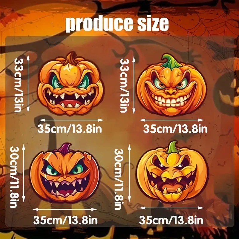 APUNGA 4pcs Halloween Yard Decorations - Spooky Pumpkin Lawn Decor with Stakes