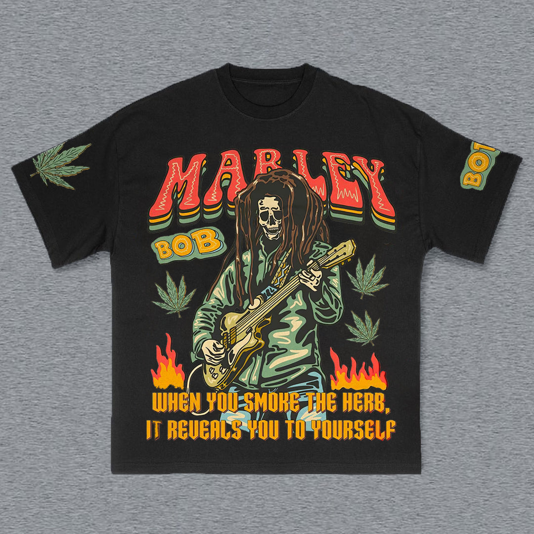 Rock Singer Print Short Sleeve T-Shirt
