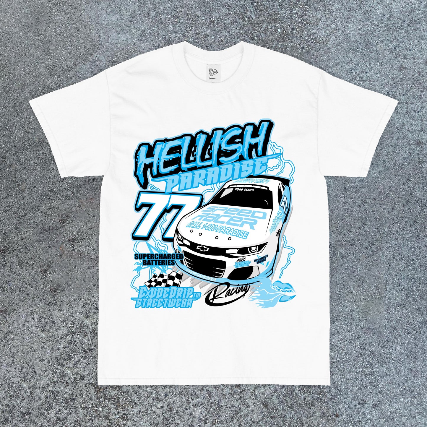 Tide Marke Druck Auto Mode Kurzarm T-Shirt