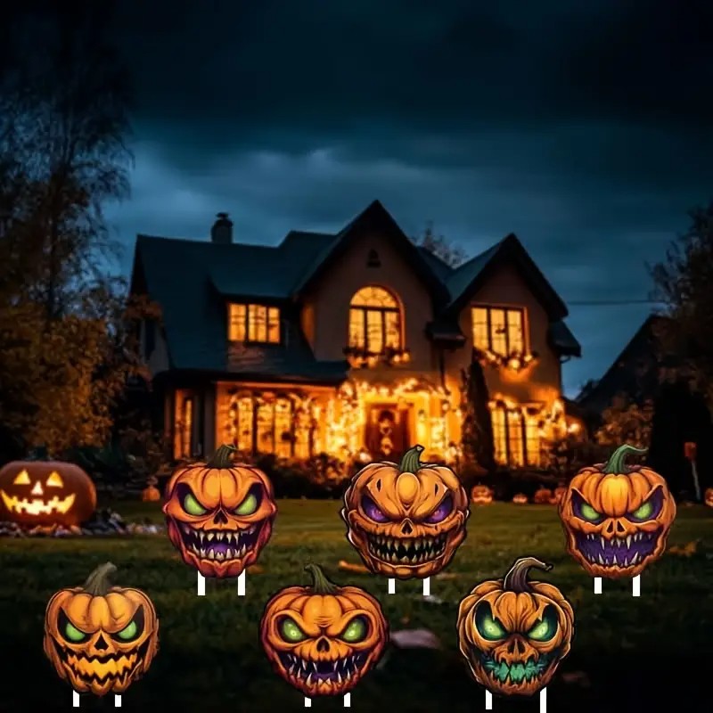 6pcs Halloween Plastic Yard Decorations Set
