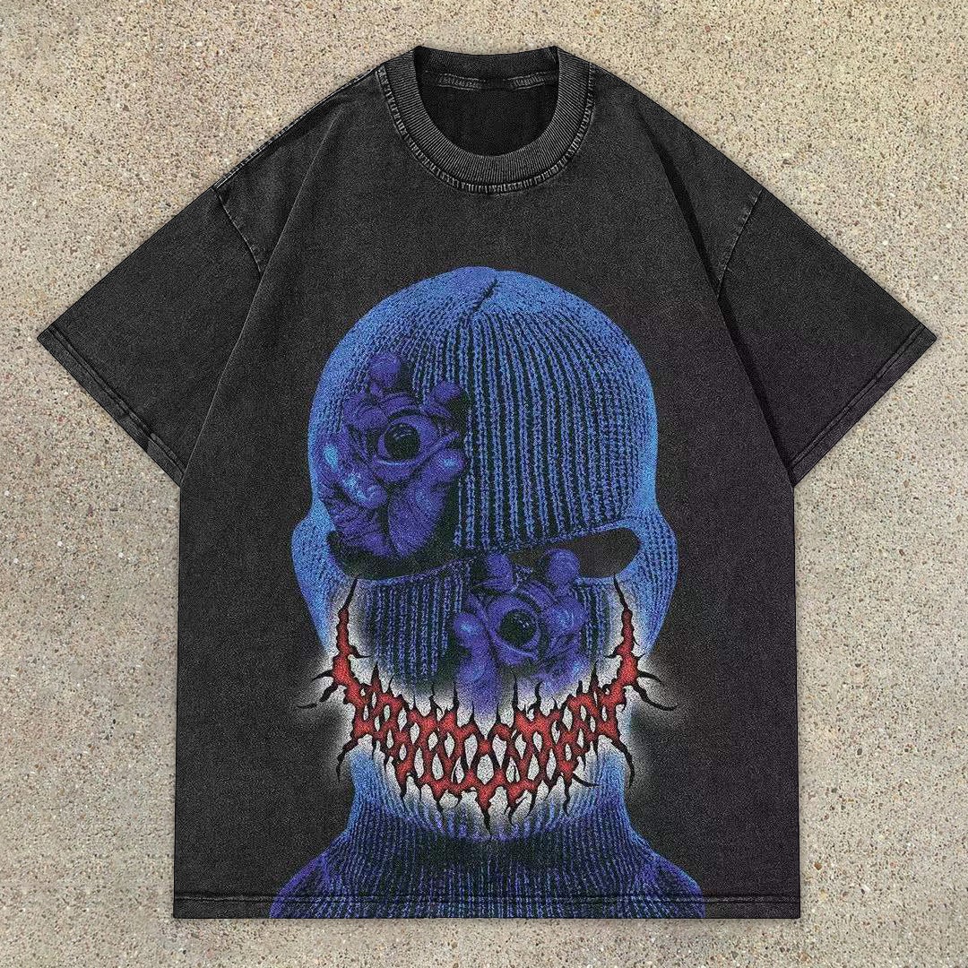 Camiseta de manga corta informal de estilo callejero Thug