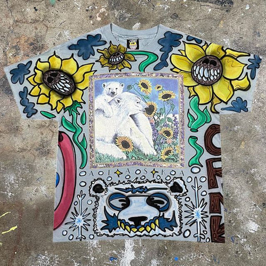 Camiseta personalizada con estampado de grafiti divertido infantil