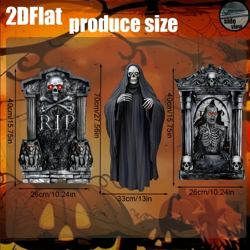 2D Flat Set of 3pcs Halloween Garden Decoration Ornaments