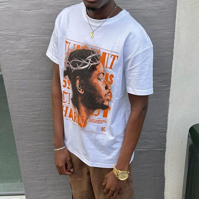 Camiseta informal de manga corta con estampado de Kendrick Lamar