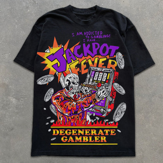 Kurzärmliges T-Shirt mit Totenkopf-Grafikprint