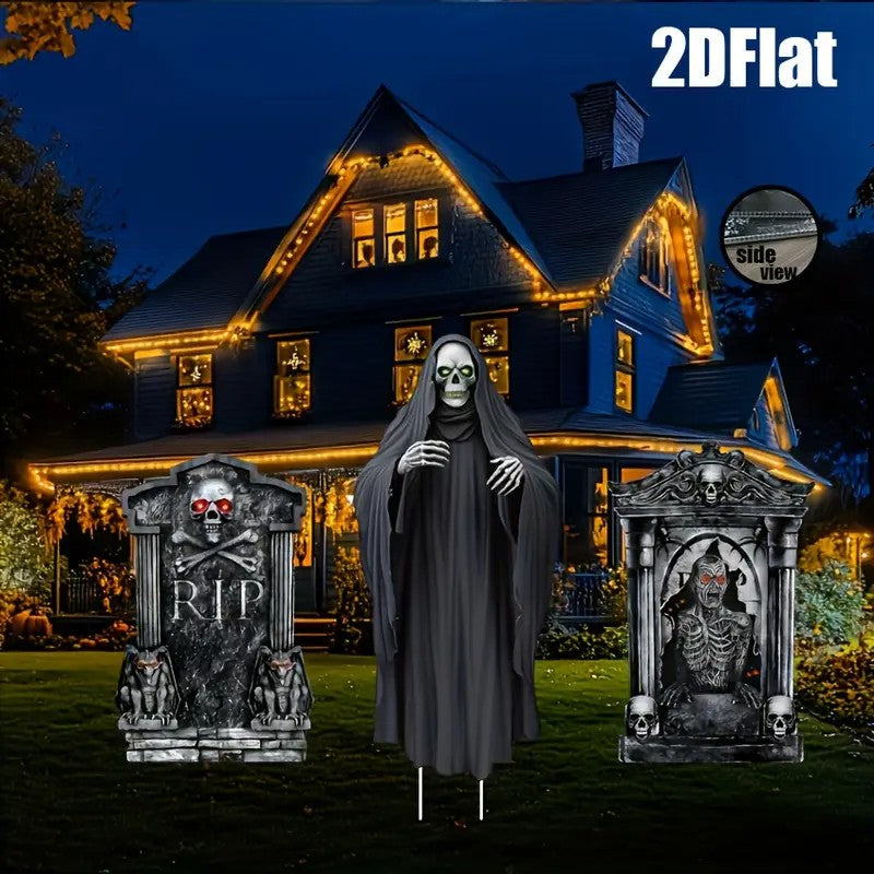 2D Flat Set of 3pcs Halloween Garden Decoration Ornaments