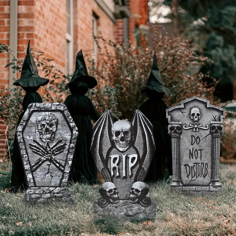 6pcs Halloween Tombstone Yard Signs with Stakes