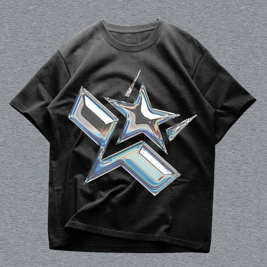 Camiseta informal de manga corta con estampado de pentagrama