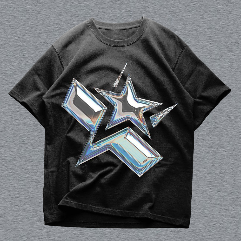 Camiseta informal de manga corta con estampado de pentagrama