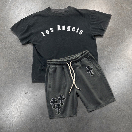 Conjunto de camiseta y shorts cruzados vintage de Los Ángeles