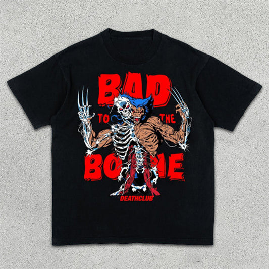 Kurzärmliges T-Shirt mit Totenkopf-Grafikprint