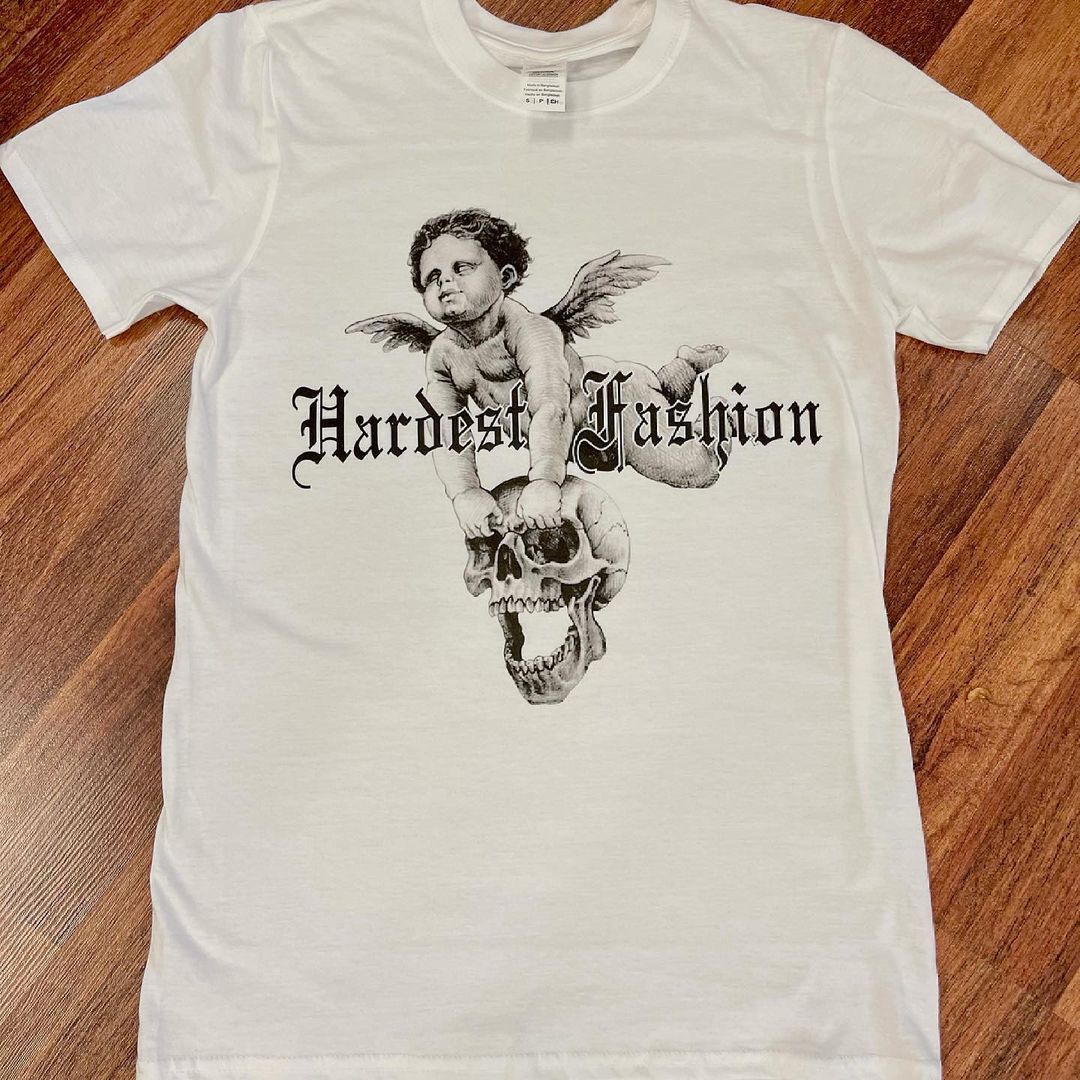 Camiseta holgada estilo callejero con ángel retro