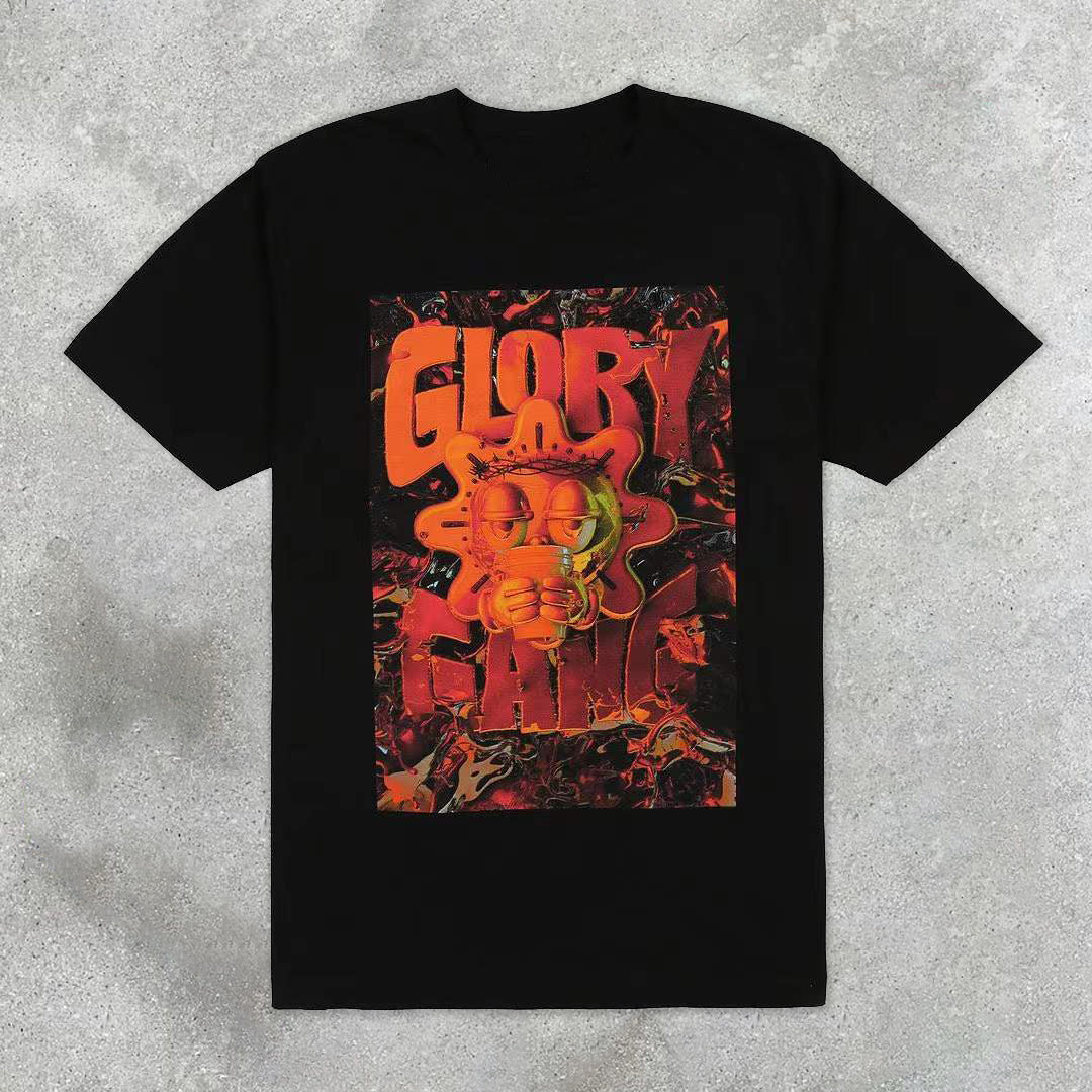 Sun casual street retro short sleeve T-shirt