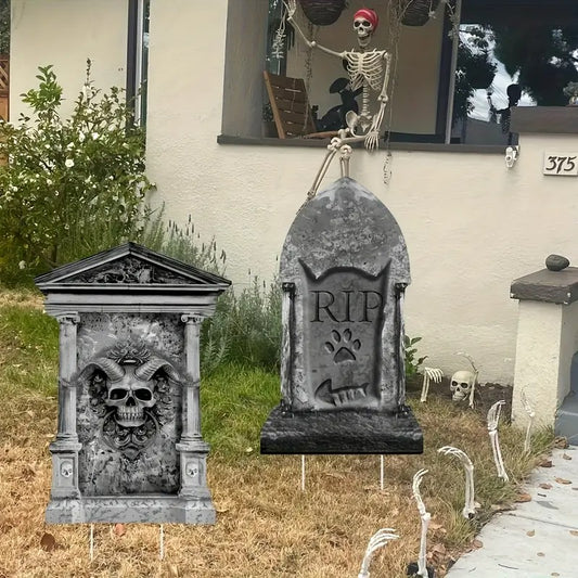 2D Flat Large Size Halloween Tombstone Cemetery Decoration Sign