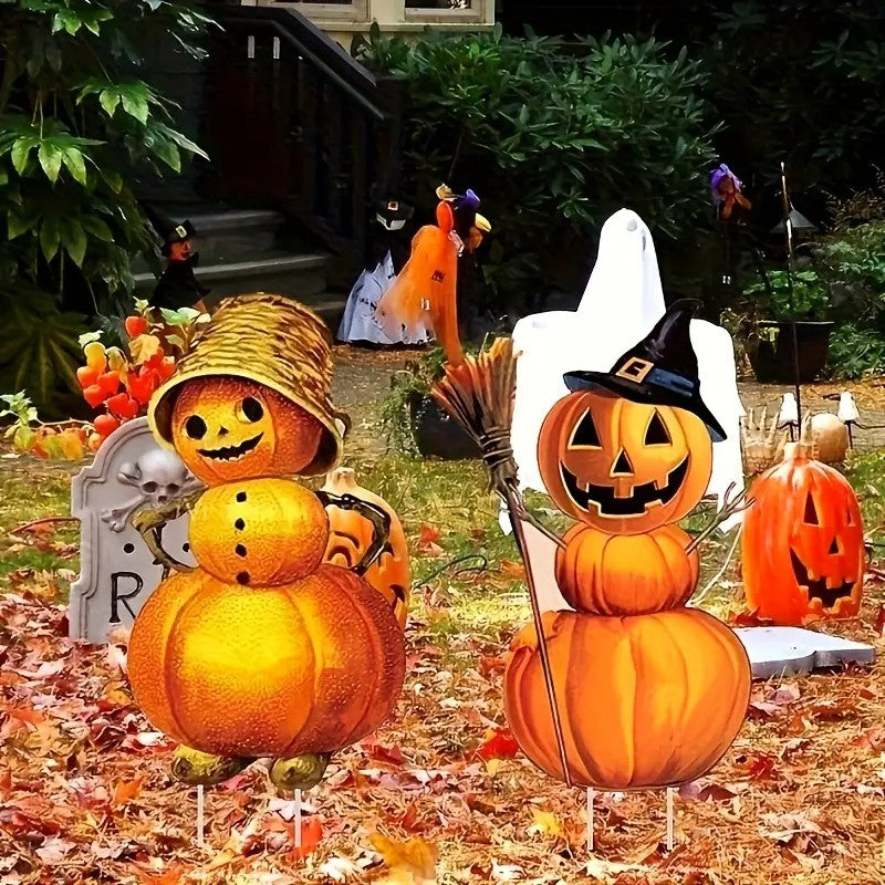 2pcs Halloween Large Size Pumpkin Yard Decoration Sign
