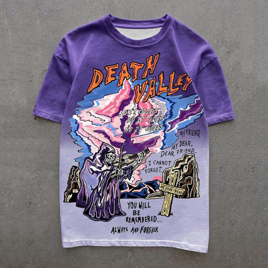 Camiseta informal de manga corta con estampado degradado
