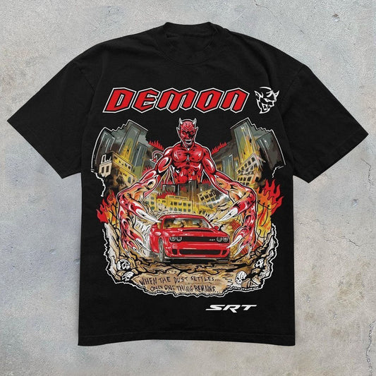 Camiseta de manga corta con estampado de personalidad de estilo callejero