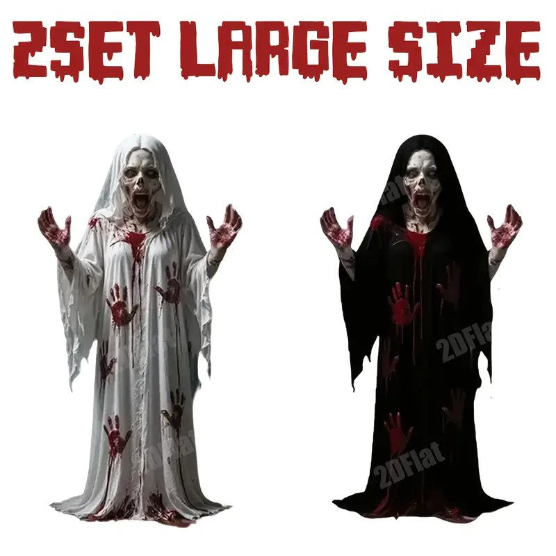 2D Flat 2pcs Large Halloween Yard Decoration Ground Stakes