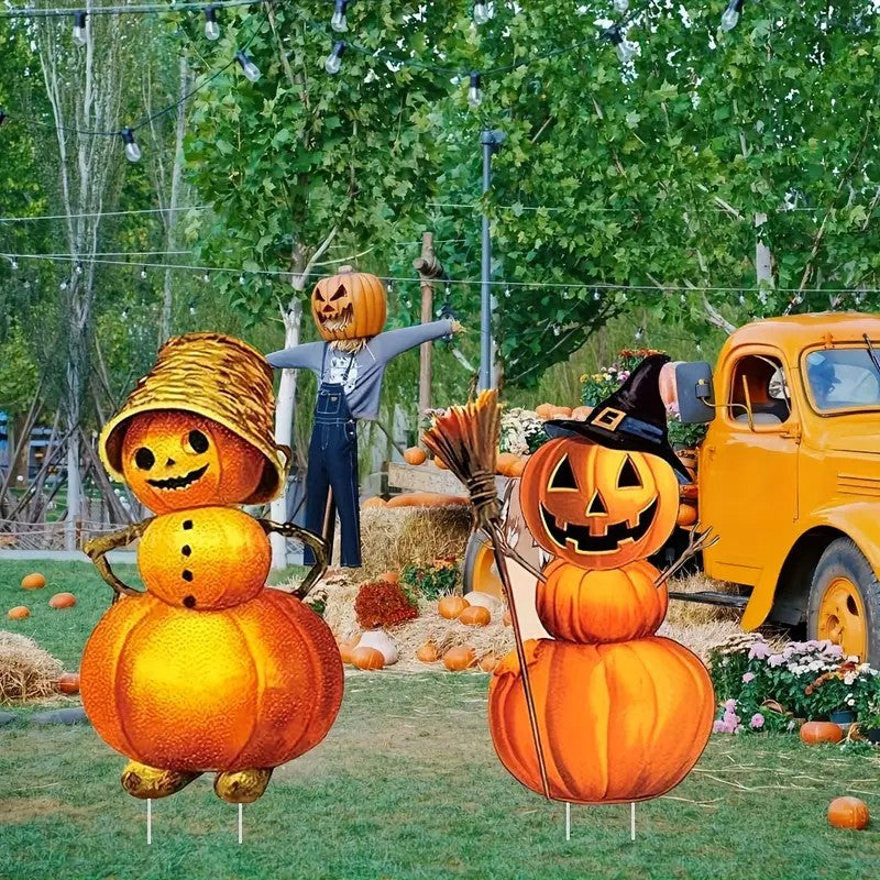 2pcs Halloween Large Size Pumpkin Yard Decoration Sign