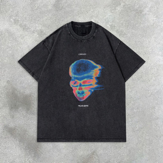Camiseta de manga corta con sinfonía de calaveras