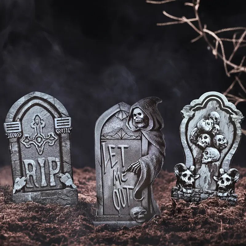 6pcs Halloween Tombstone Yard Signs with Stakes