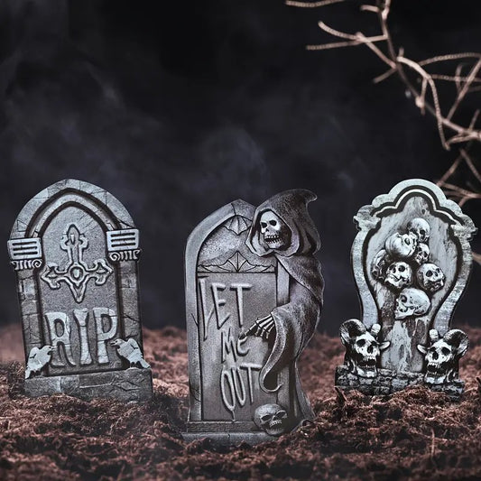 6pcs Halloween Tombstone Yard Signs with Stakes