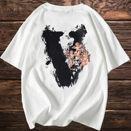 Camiseta de manga corta de estilo hip hop callejero