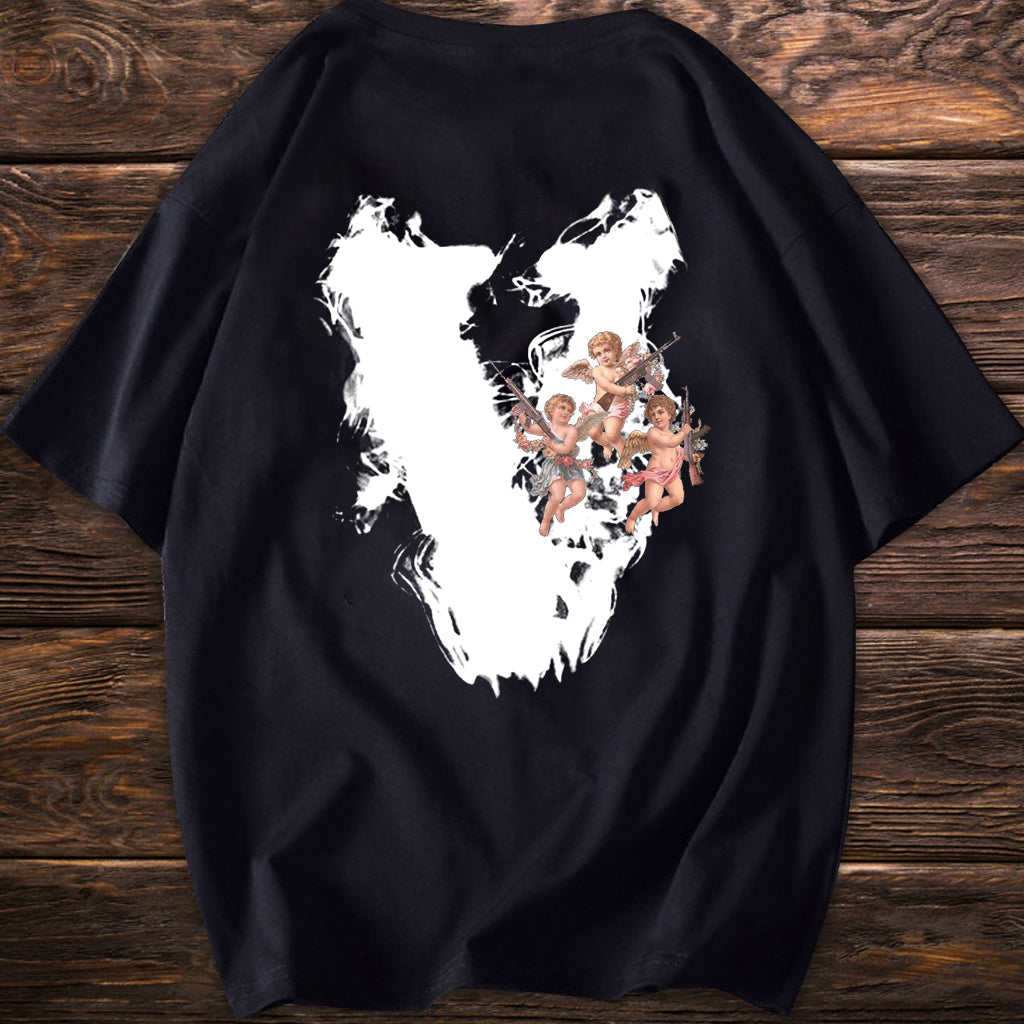Camiseta de manga corta de estilo hip hop callejero
