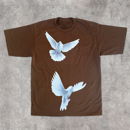 Camiseta de manga corta con estampado de moda Dove Peace