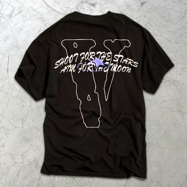 Camiseta de manga corta con estampado gráfico de eslogan de rosas