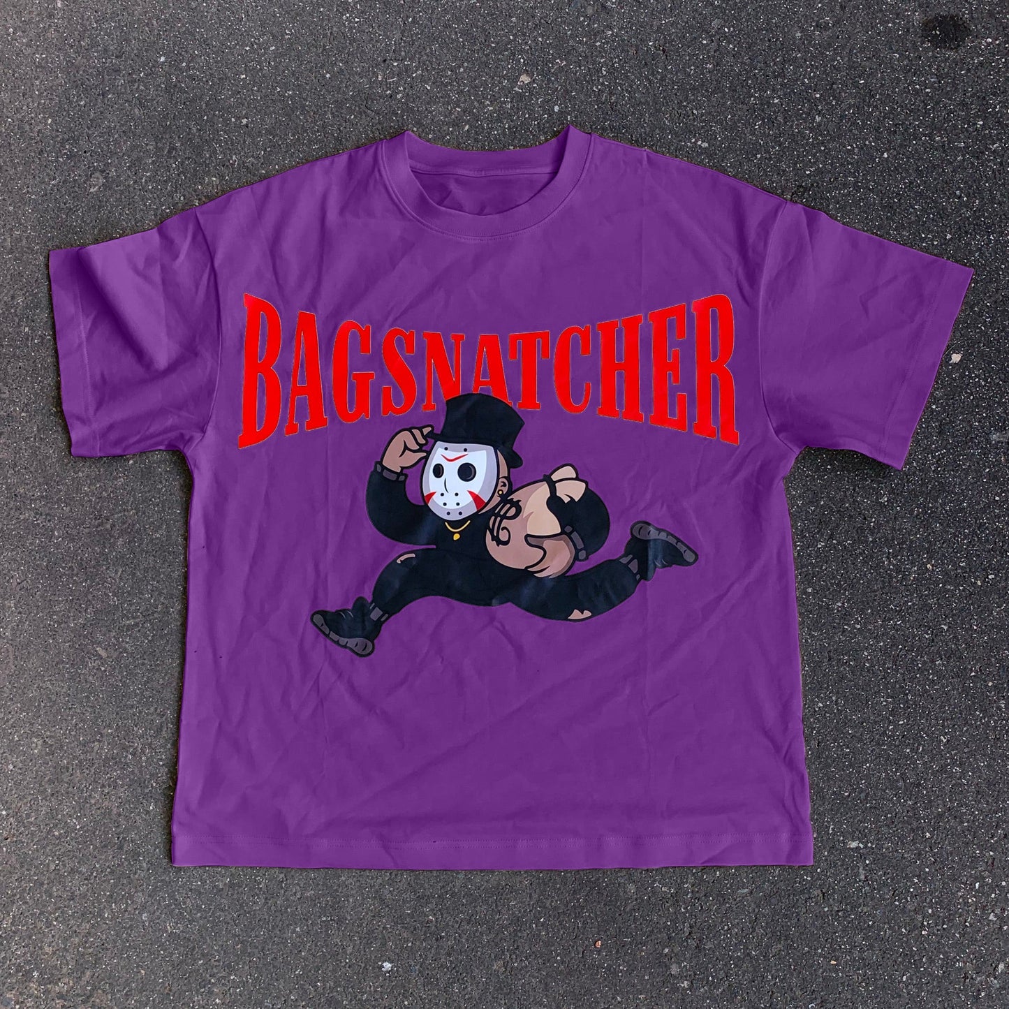 Camiseta de manga corta informal con estampado de ladrón