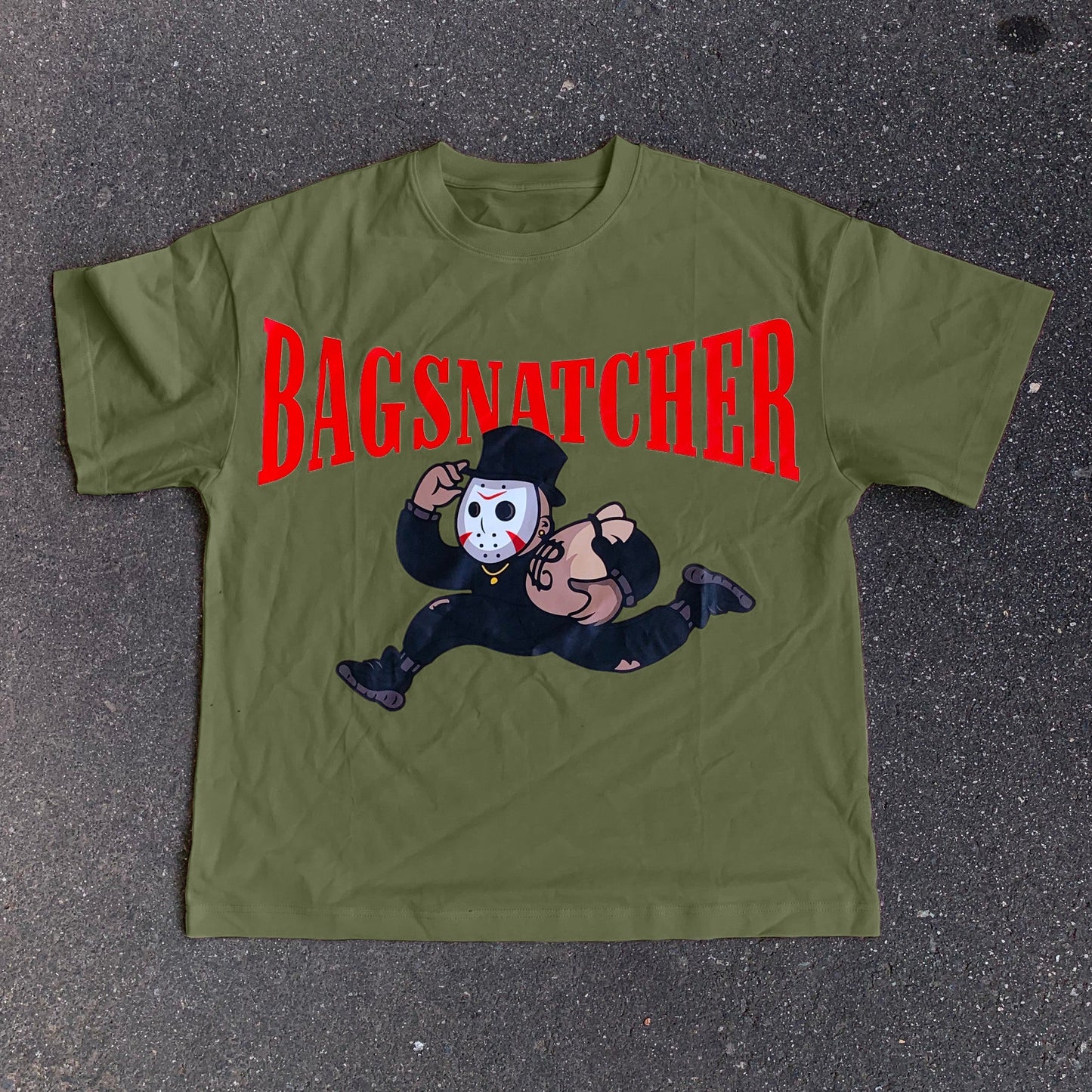 Camiseta de manga corta informal con estampado de ladrón