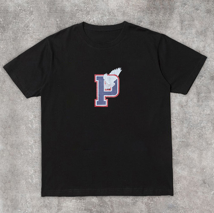 Camiseta de manga corta con estampado retro Tide Dove