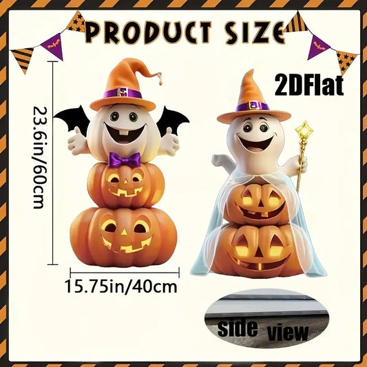 2D Flat 2 Halloween Garden Decorations, Made of Durable Plastic