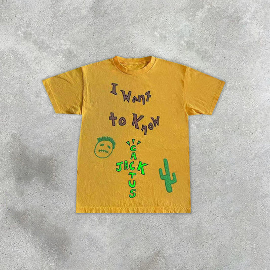 Camiseta casual de calle con cactus