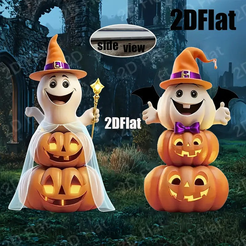 2D Flat 2 Halloween Garden Decorations, Made of Durable Plastic