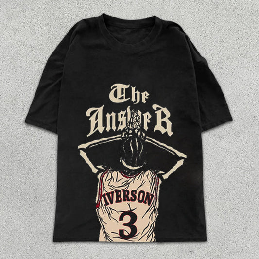 Kurzärmliges T-Shirt mit Totenkopf-Basketball-Print