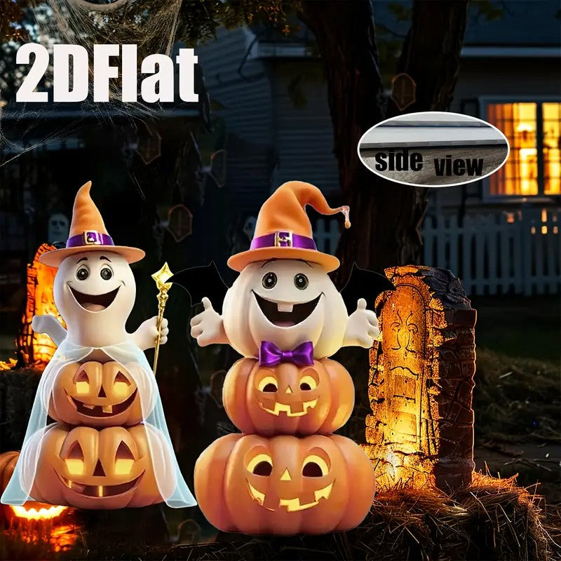2D Flat 2 Halloween Garden Decorations, Made of Durable Plastic