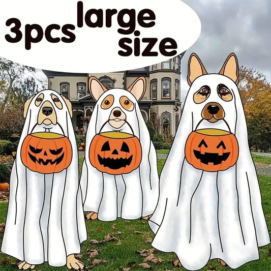 3pcs Halloween Yard Decorations Dog Outdoor Signs Plastic