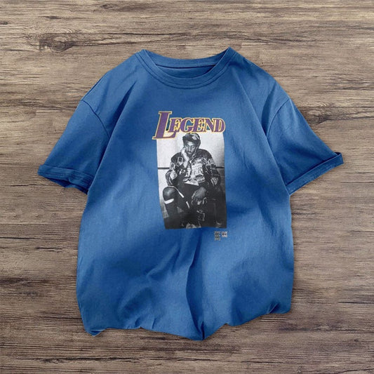 Camiseta de manga corta con estampado de definición de moda