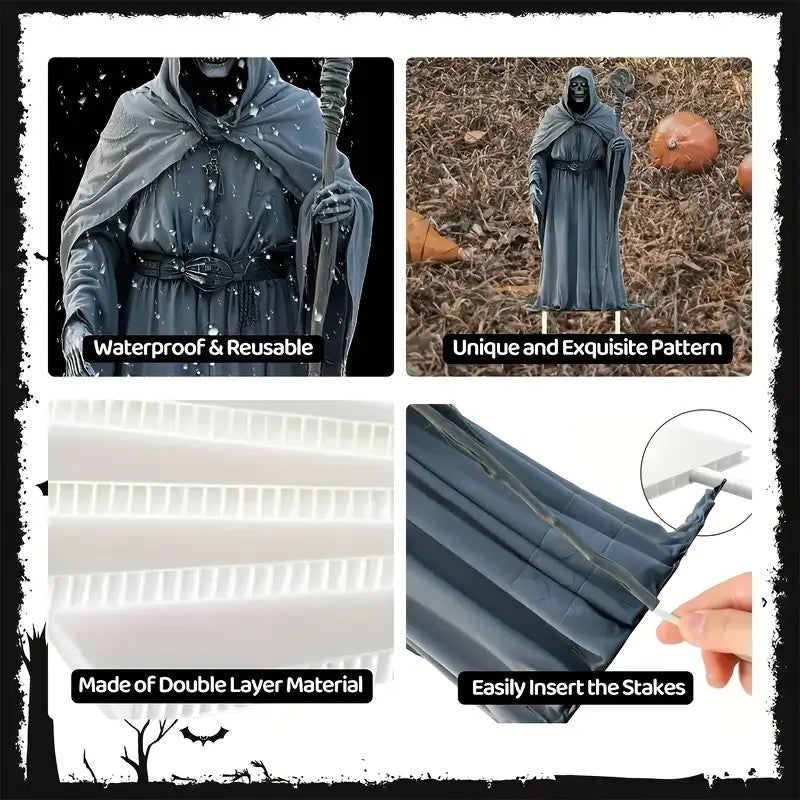 6pcs Halloween Graveyard Tombstones with scary ghosts