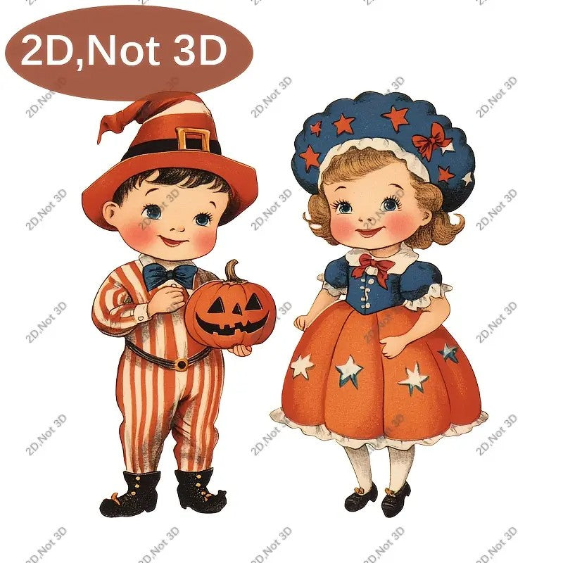 2pcs Large Size Halloween Boys And Girls Halloween Style Courtyard Plastic Signs