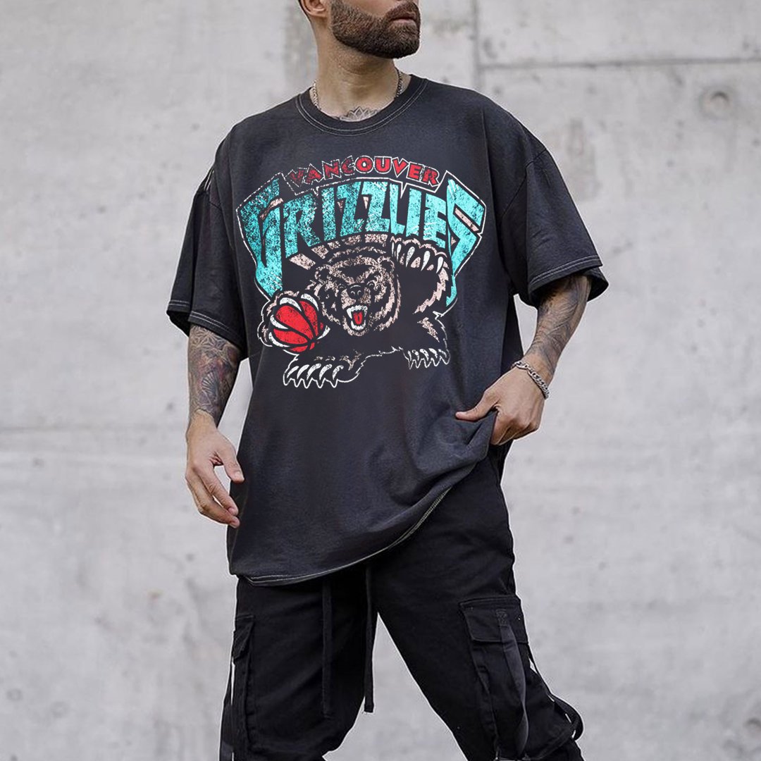 Fashion Vintage Preppy Crew Neck Print T-Shirt
