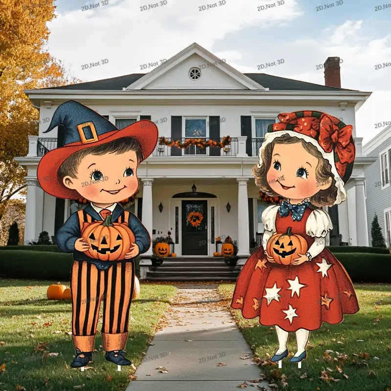 2pcs APUNGA Large Halloween Lawn Decorations - Yard Signs with Jack-o'-Lanterns,