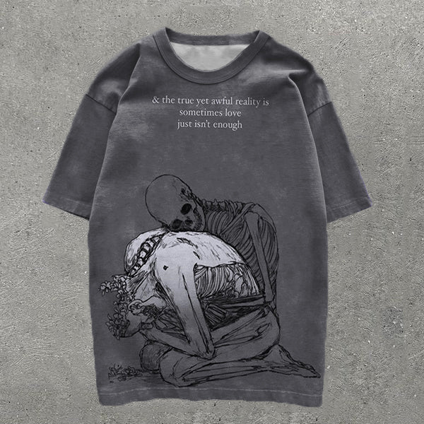 Camiseta de manga corta con estampado de calaveras de moda