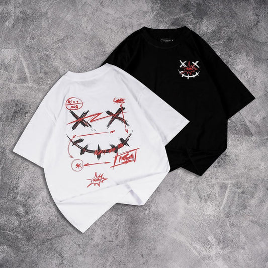 Camiseta holgada de estilo urbano Smiley Tide